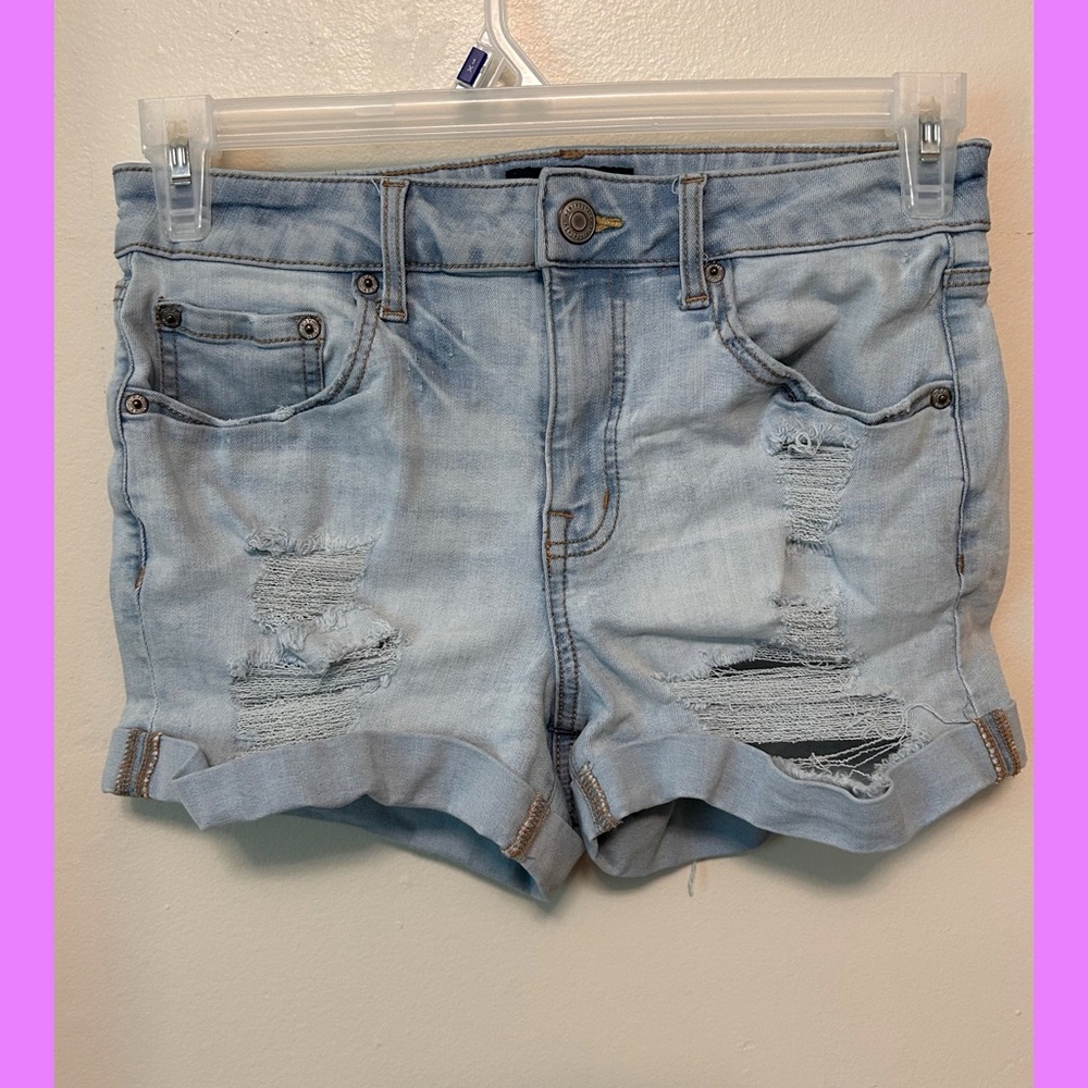 Aeropostale Blue Jean Shorts Distressed Style